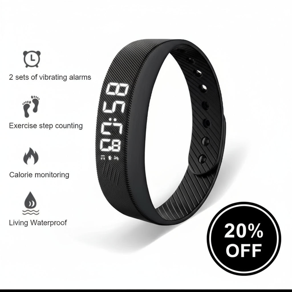 Smart Bracelet LED Digital Waterproof Smart Clock Smartband with Running Pedometer Monitor Smart Band Vibration Alarm Reminder
